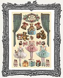 Stamperia Colored Wooden Shapes - The Nutcracker Ballet And Teddy