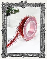 Spool of Small Tinsel Garland - Red