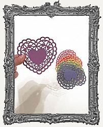 Limited Edition Lace Heart Doily Paper Valentine Hearts 4 Inch - Set of 6 - Rainbow