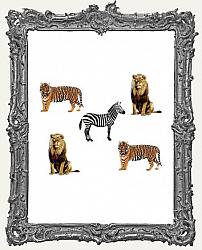 Zebra Lion and Tiger Brads - 12 Piece