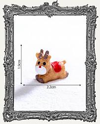 Miniature Hand Painted Resin Gingerbread Reindeer - 1 Piece