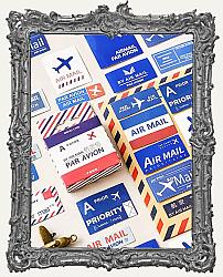 Die Cut Opaque Glossy Stickers - Pack of 45 - Vintage Air Mail