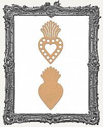 Layered Chipboard Sacred Heart One Set - 2 Pieces - Style 2