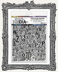 Dina Wakley Media Collage Tissue Paper - Jumbled Letters