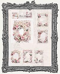 Die Cut Embossed Cardstock Floral Frames - Pack of 10 - Pink Collection