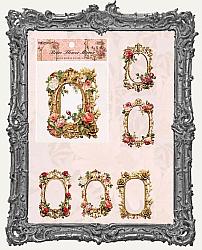 Die Cut Embossed Cardstock Floral Frames - Pack of 10 - Rose Collection