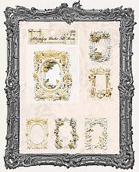 Die Cut Embossed Cardstock Floral Frames - Pack of 10 - Yellow Collection