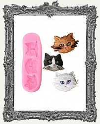 Small Pink Silicone Mold - Cat Faces