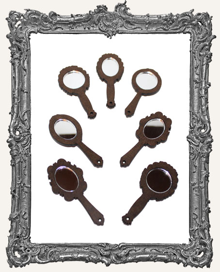Mini Victorian Hand Mirror Cut-Outs - 7 Mirrors