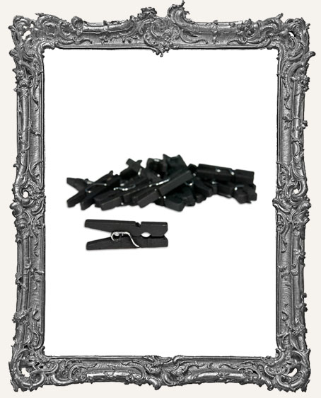 Mini Clothespins - Black - 25 pieces