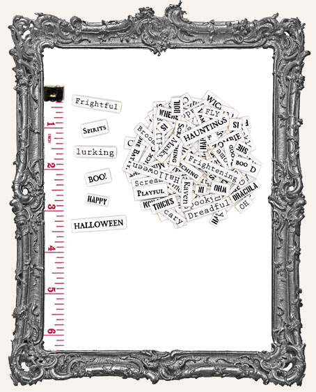 110 HALLOWEEN Collage Word Paper Cuts - Classic White