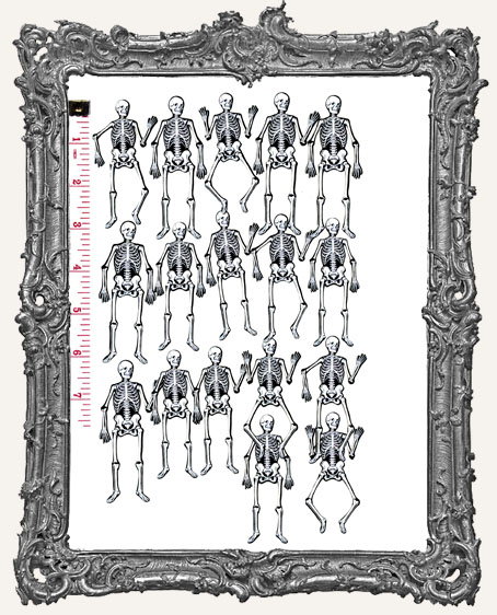 17 Vintage Skeleton Paper Cuts - Classic White