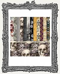 6x6 Halloween Cardstock Paper Pack - 12 Sheets - Skeleton Manor