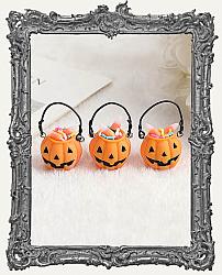 Mini Resin Halloween Filled Pumpkin Bucket - 1 Piece - ORANGE