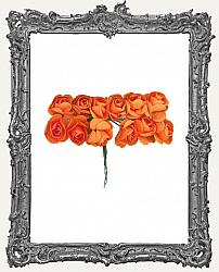 Mini Paper Roses - 12 Pieces - Orange