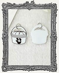 Vintage Acrylic Charms - Set of 2 - Halloween Bucket WHITE