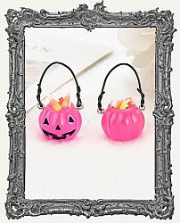 Mini Resin Halloween Filled Pumpkin Bucket - 1 Piece - PINK