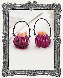 Mini Resin Halloween Filled Pumpkin Bucket - 1 Piece - PURPLE