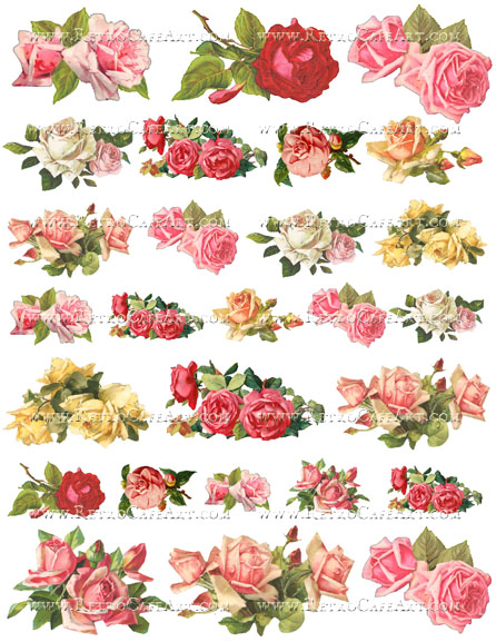 Shabby Roses Collage Sheet by Cassandra VanCuren - CV27
