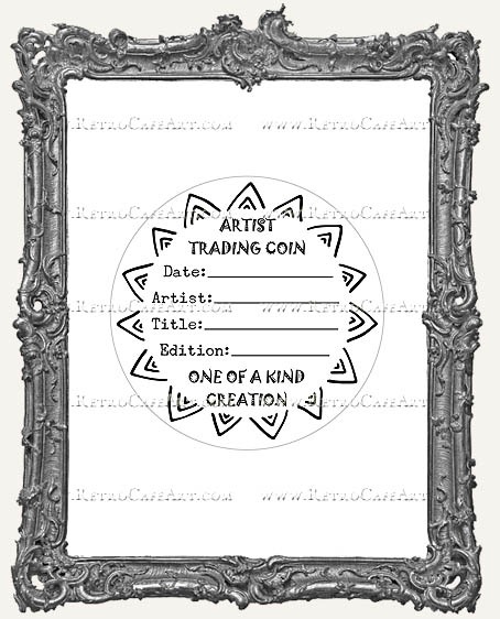 Artist Trading Coin Back Finishing Label STICKERS - Sunshine