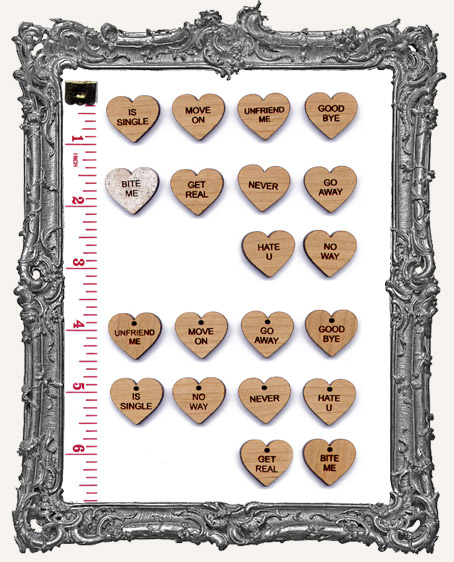 ANTI-VALENTINES Candy Heart Charms Set 1 - Pack of 10