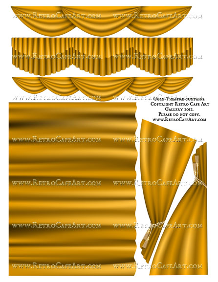 yellow stage curtains